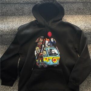 Black Graphic Hoodie for Men